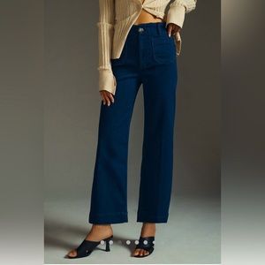 Maeve Colette wide leg cropped denim jeans
